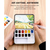 Pocket Watercolor Set of 12 with Brush: Essential Colors - DIGS
