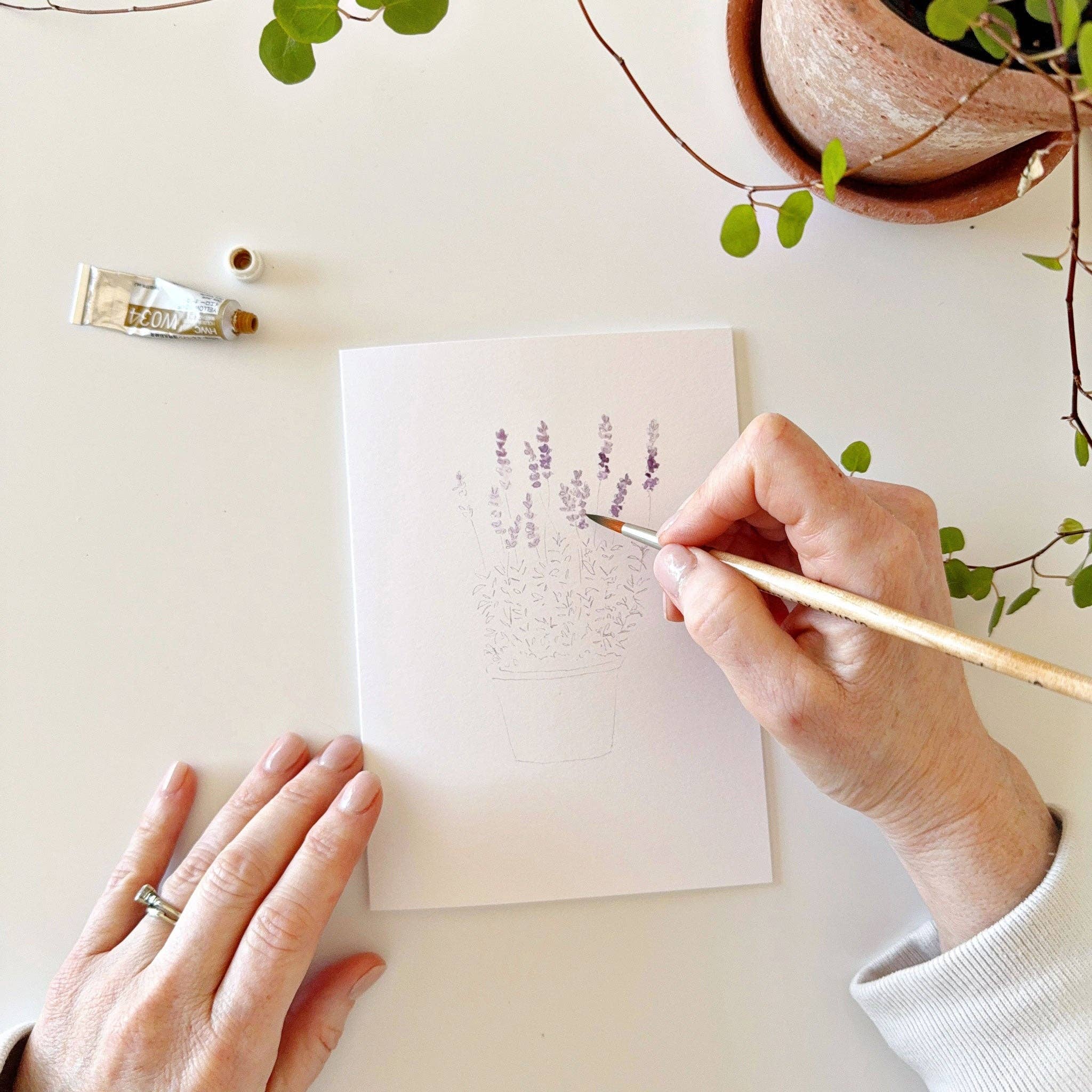 Potted Plants Paintable Notecards - DIGS