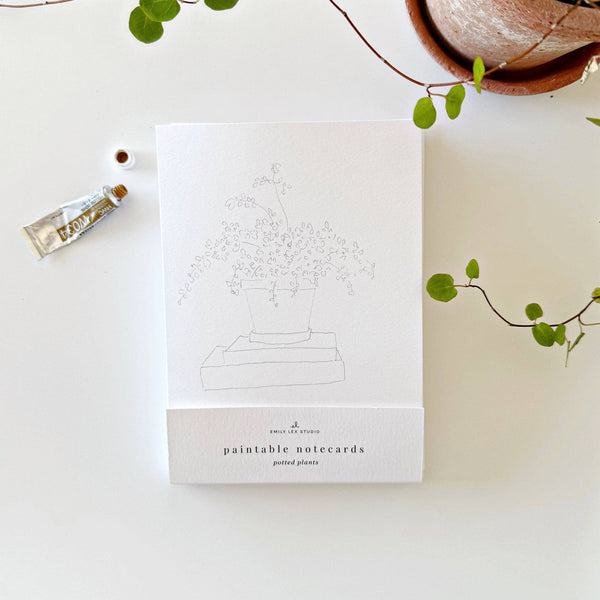 Potted Plants Paintable Notecards - DIGS