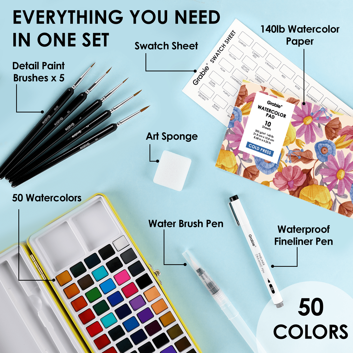Premium Watercolor Set of 50 - DIGS