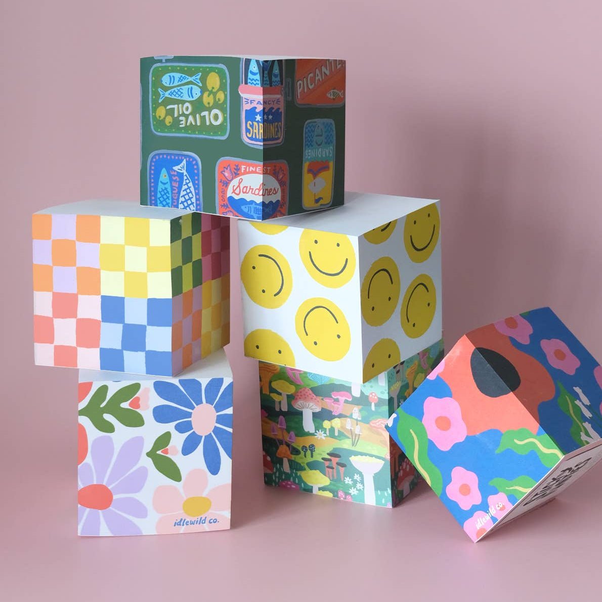 Primary Blooms Sticky Note Cube - DIGS