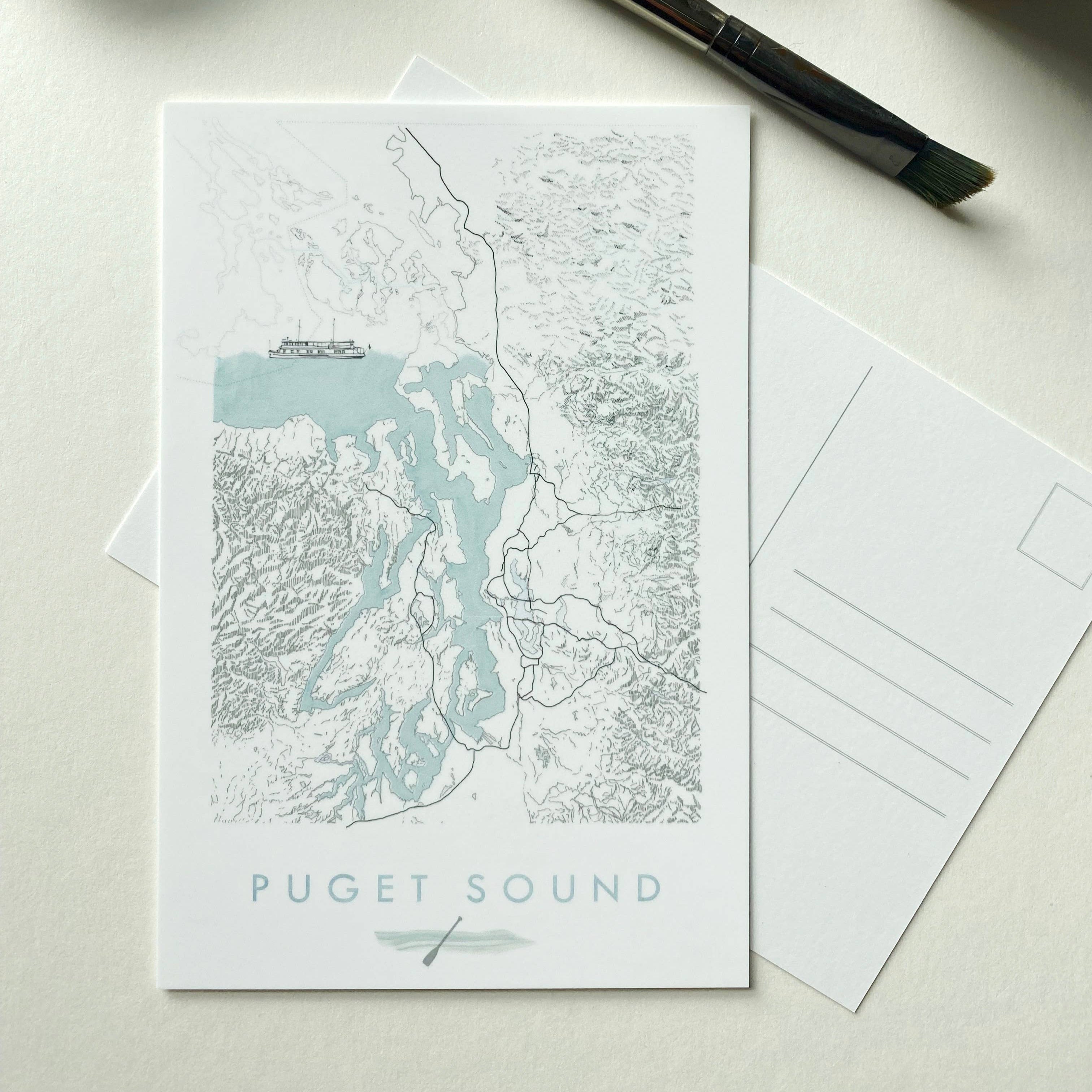 Puget Sound Map Postcard - DIGS