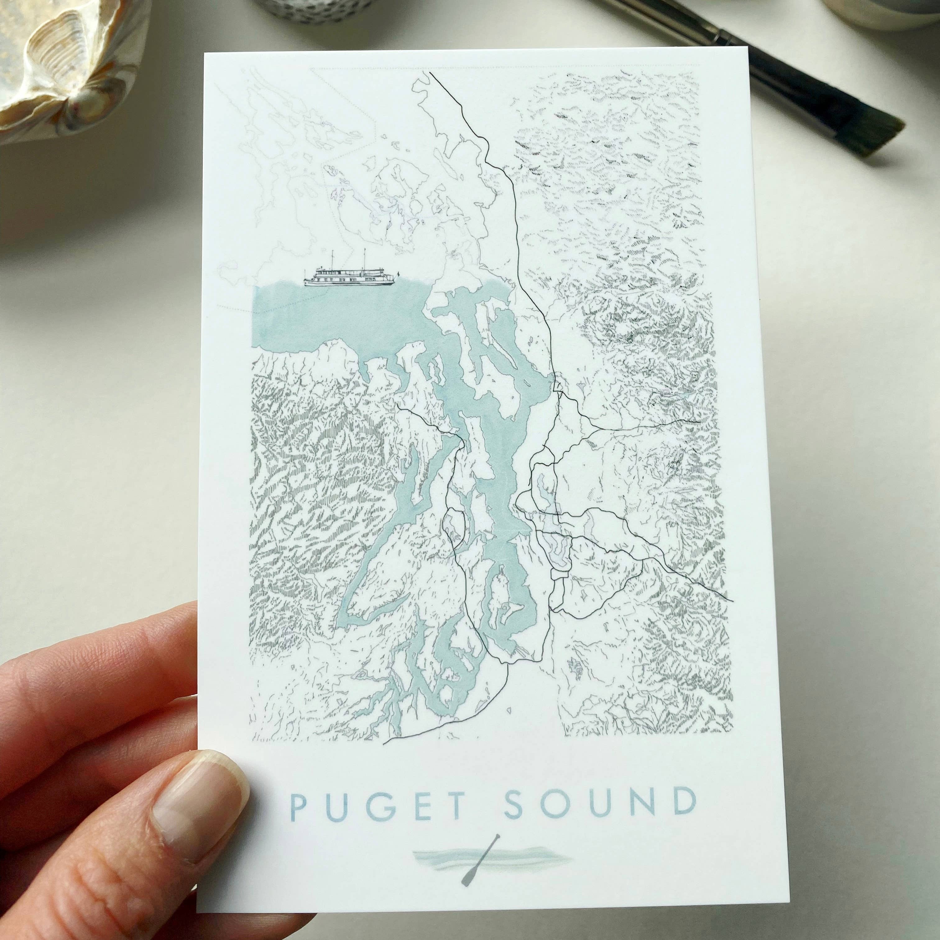 Puget Sound Map Postcard - DIGS