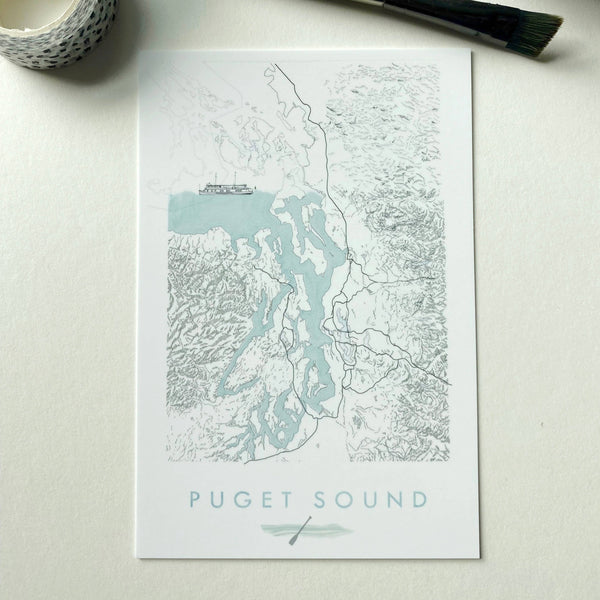 Puget Sound Map Postcard - DIGS