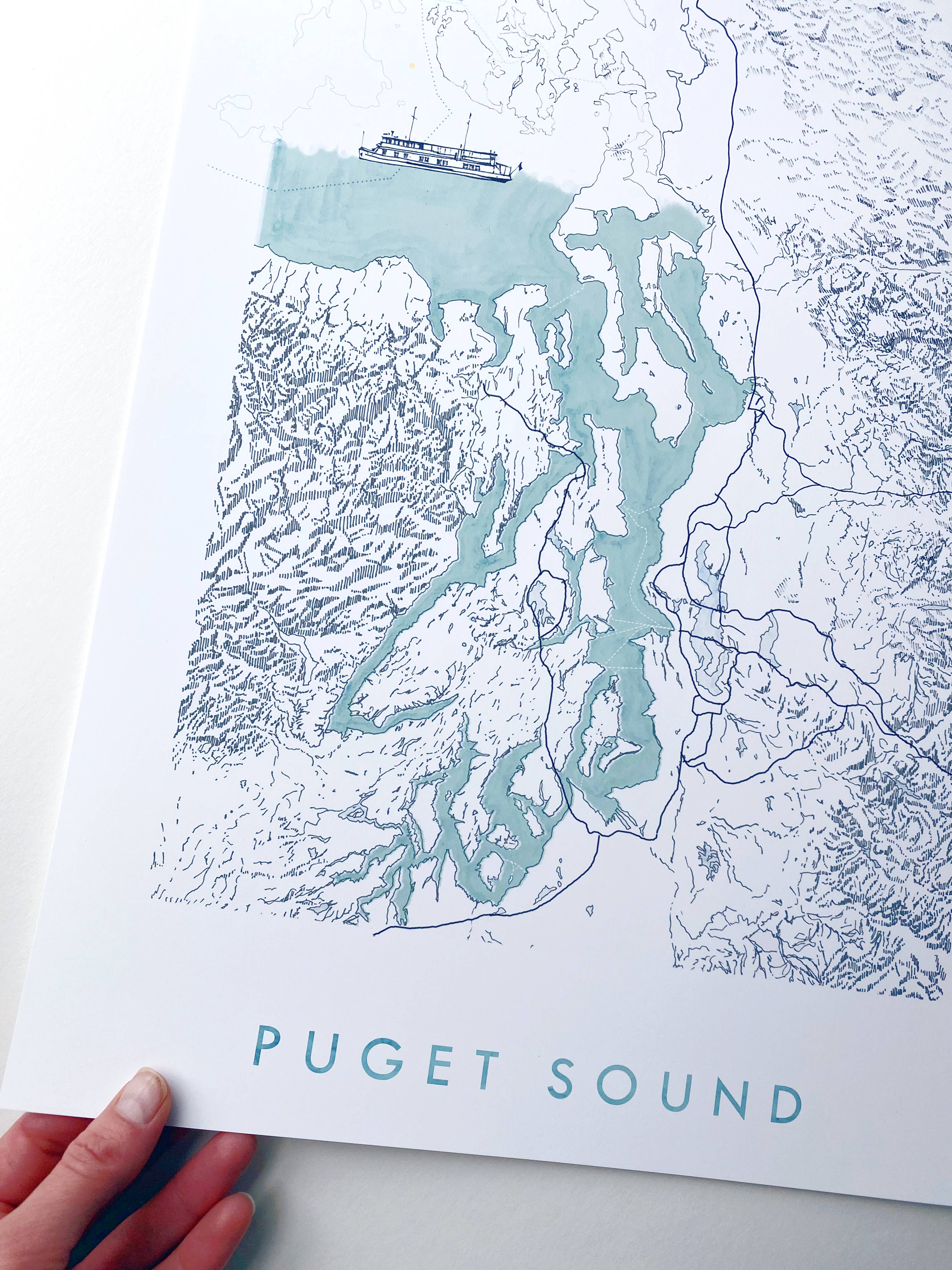 Puget Sound Topo Map Print - DIGS