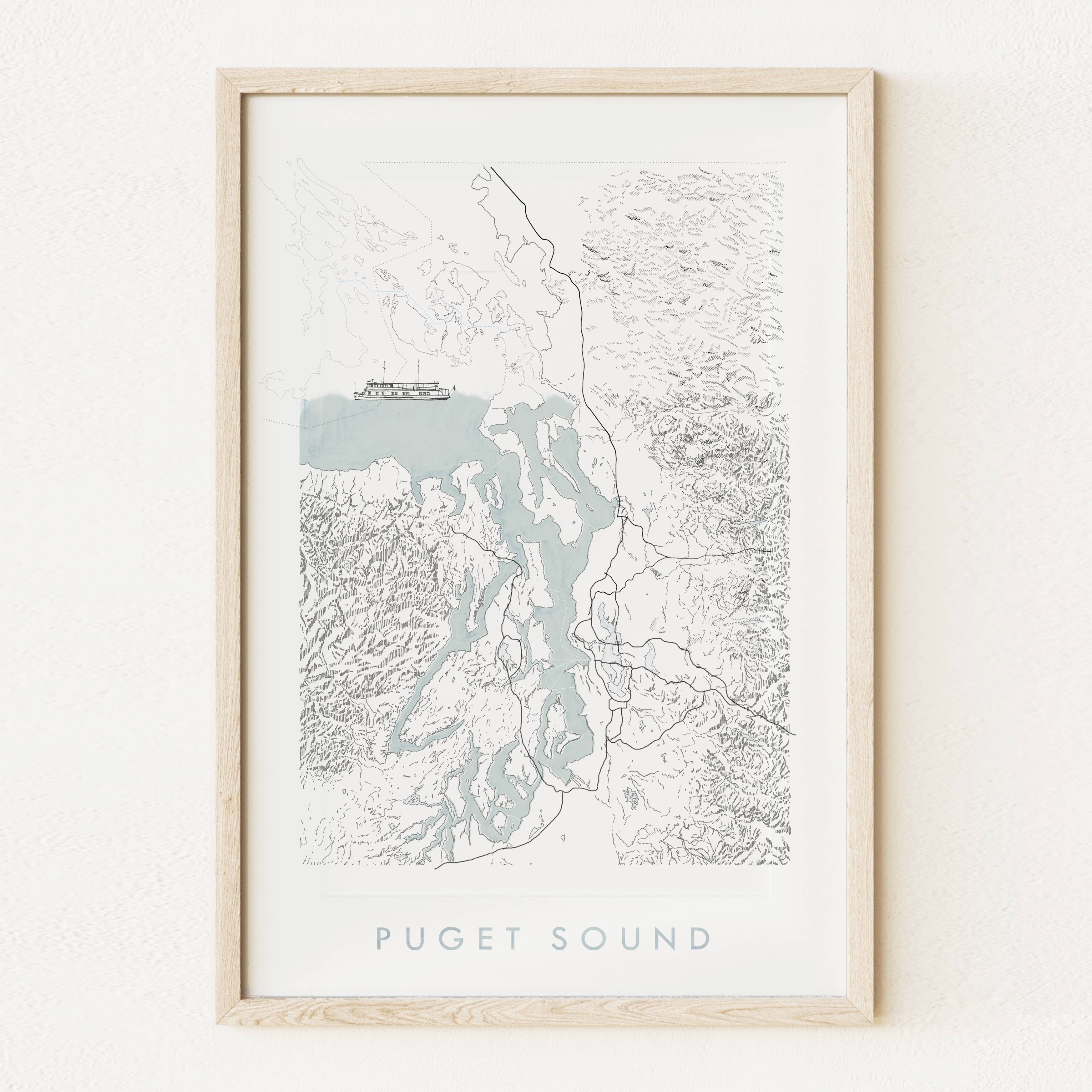 Puget Sound Topo Map Print - DIGS