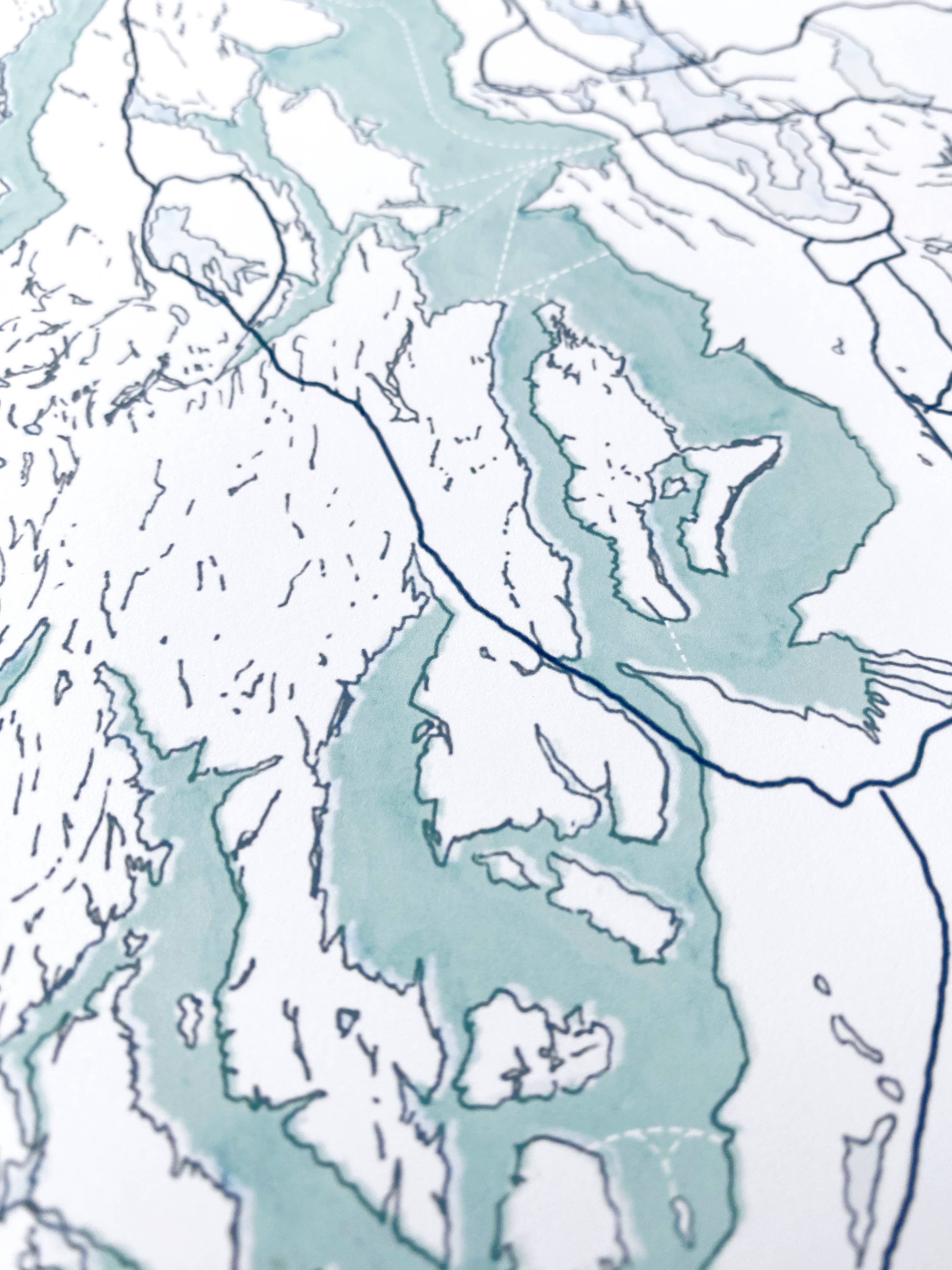 Puget Sound Topo Map Print - DIGS