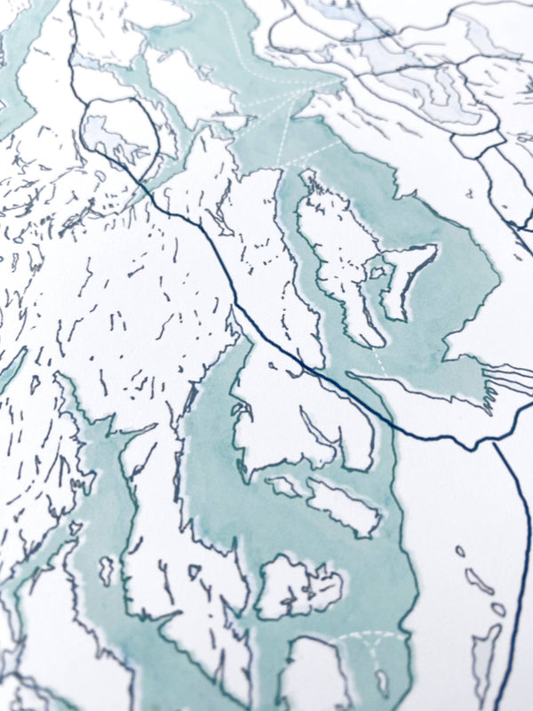 Puget Sound Topo Map Print - DIGS