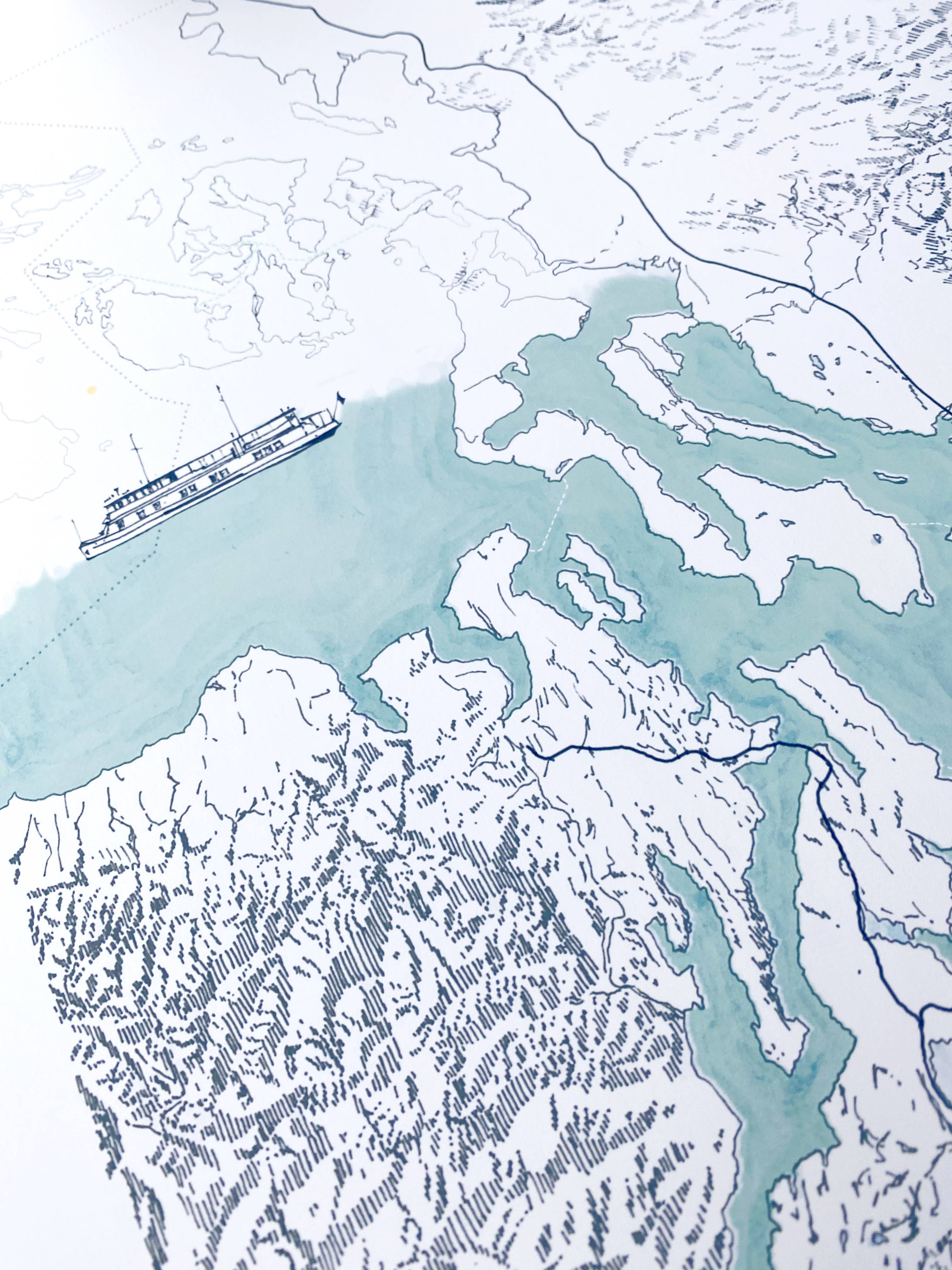 Puget Sound Topo Map Print - DIGS