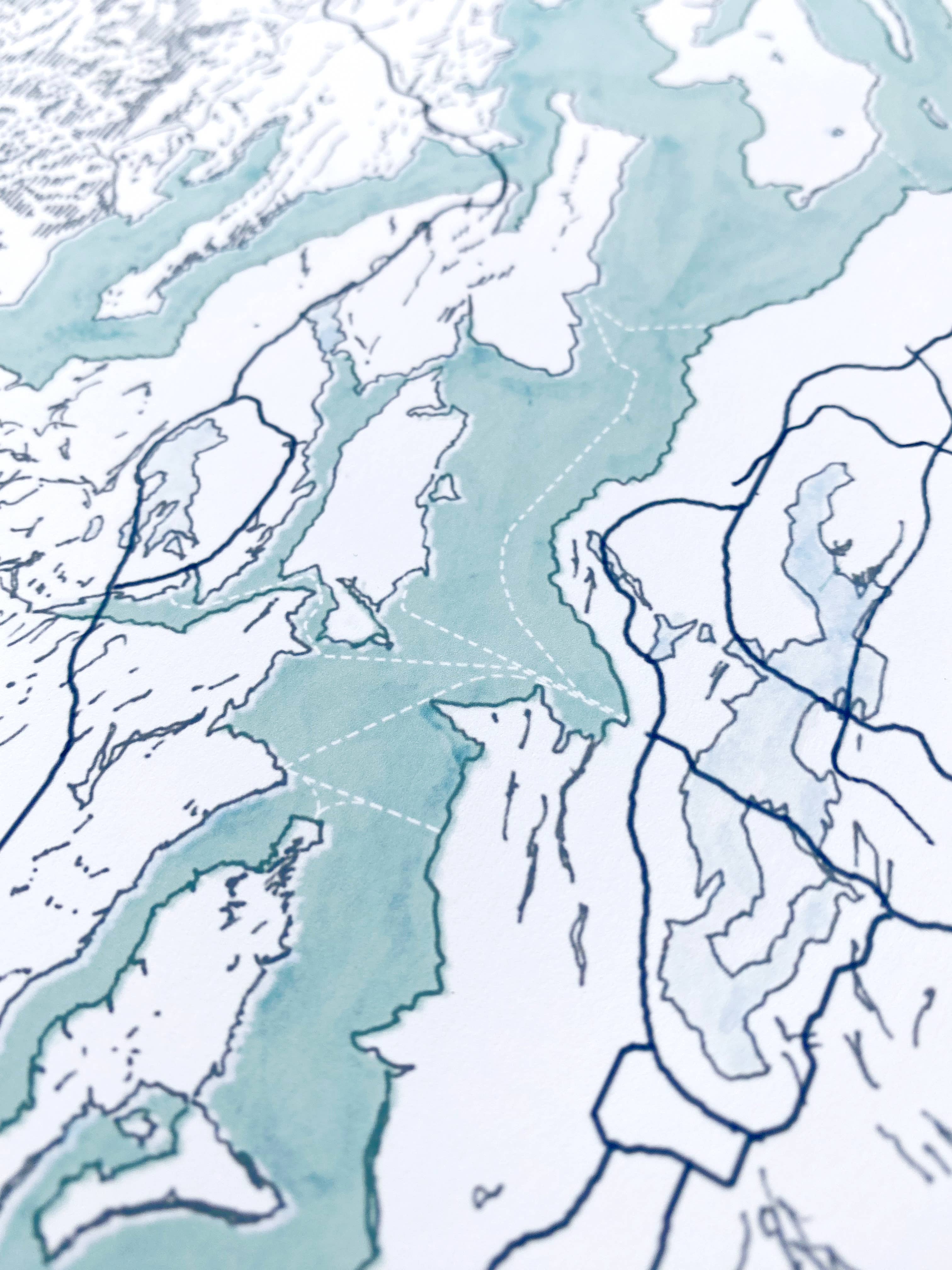 Puget Sound Topo Map Print - DIGS