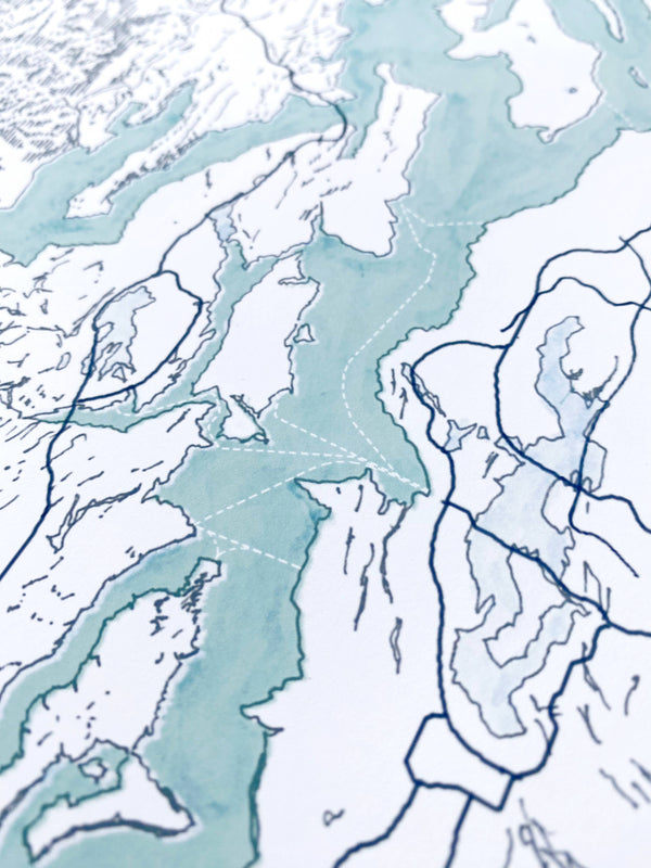 Puget Sound Topo Map Print - DIGS