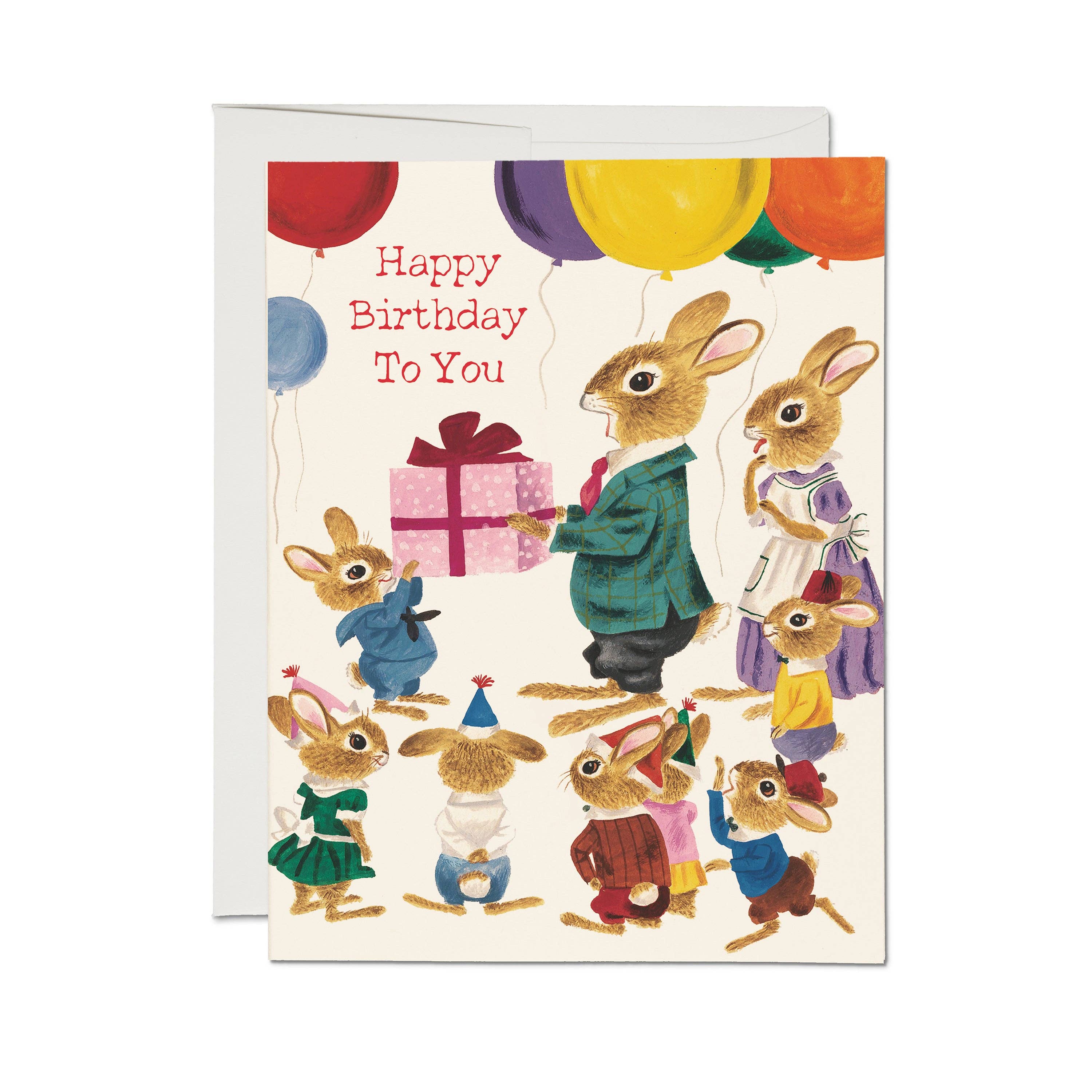 Rabbit Party Birthday Card - DIGS