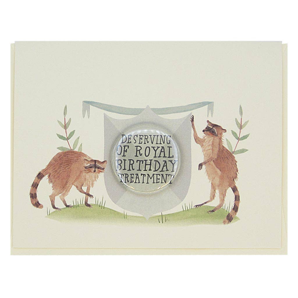 Raccoons Royal Pin Birthday Card - DIGS