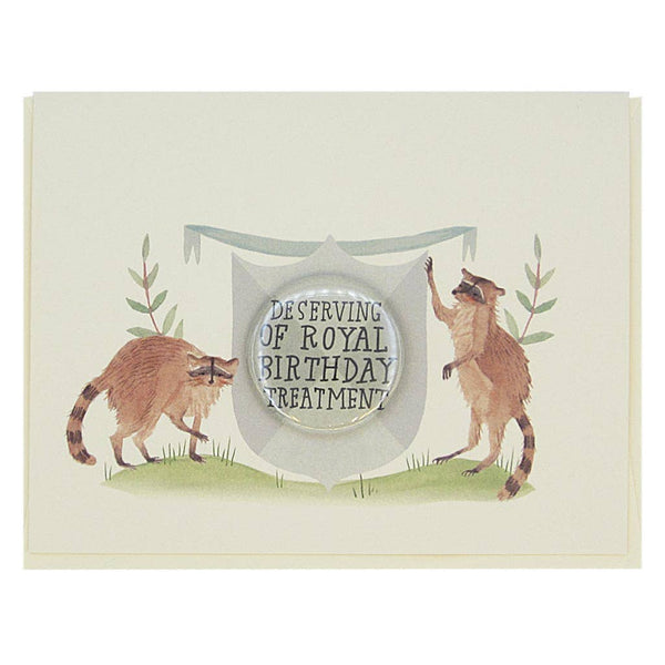 Raccoons Royal Pin Birthday Card - DIGS