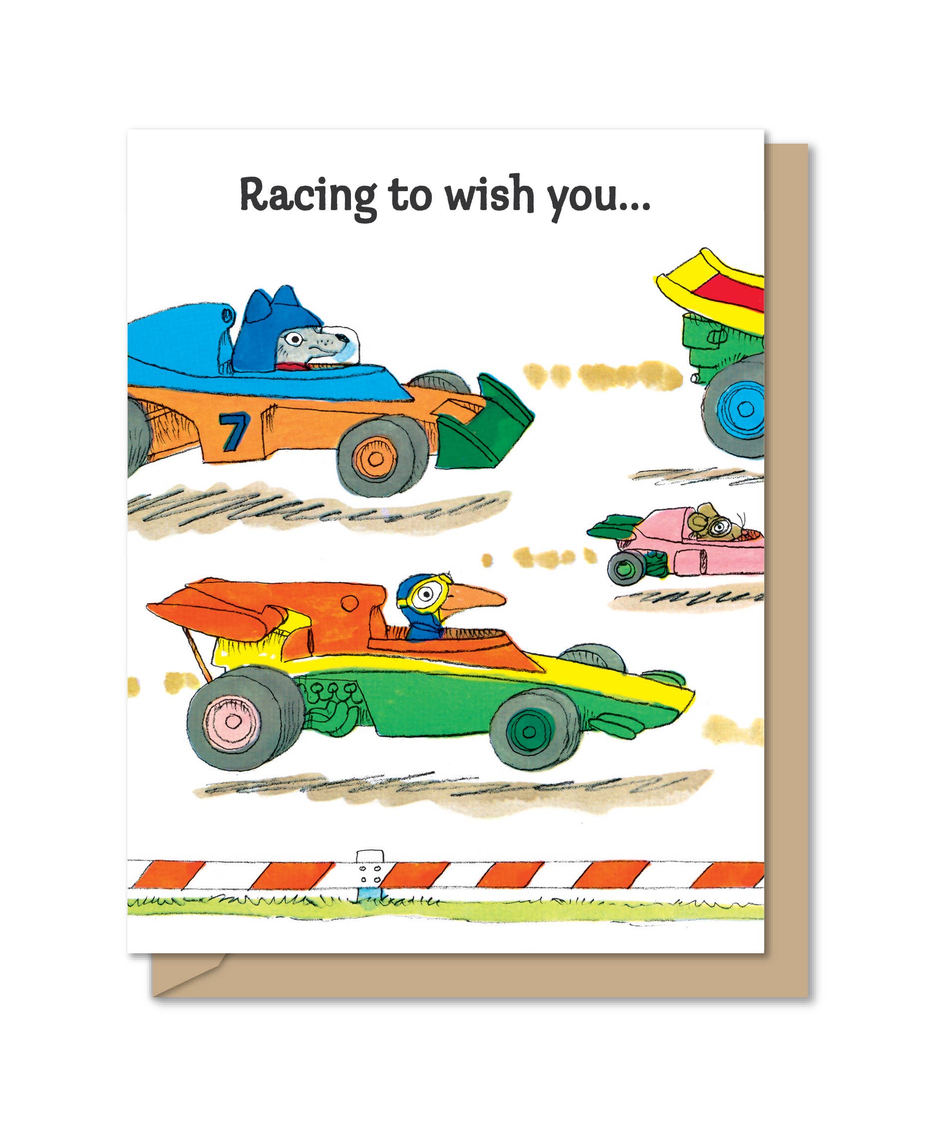 Racing Party Birthday Tri - Fold Card - DIGS