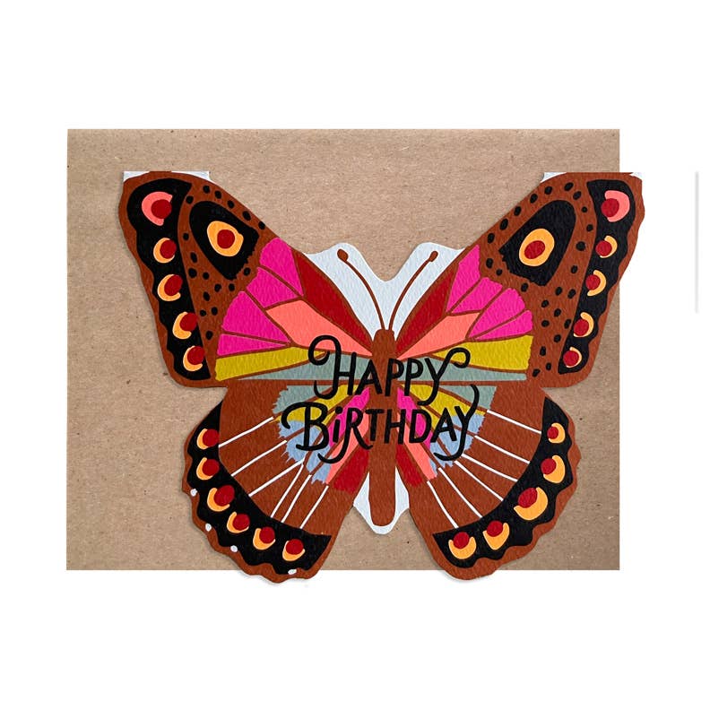 Rainbow Butterfly Birthday Card - DIGS