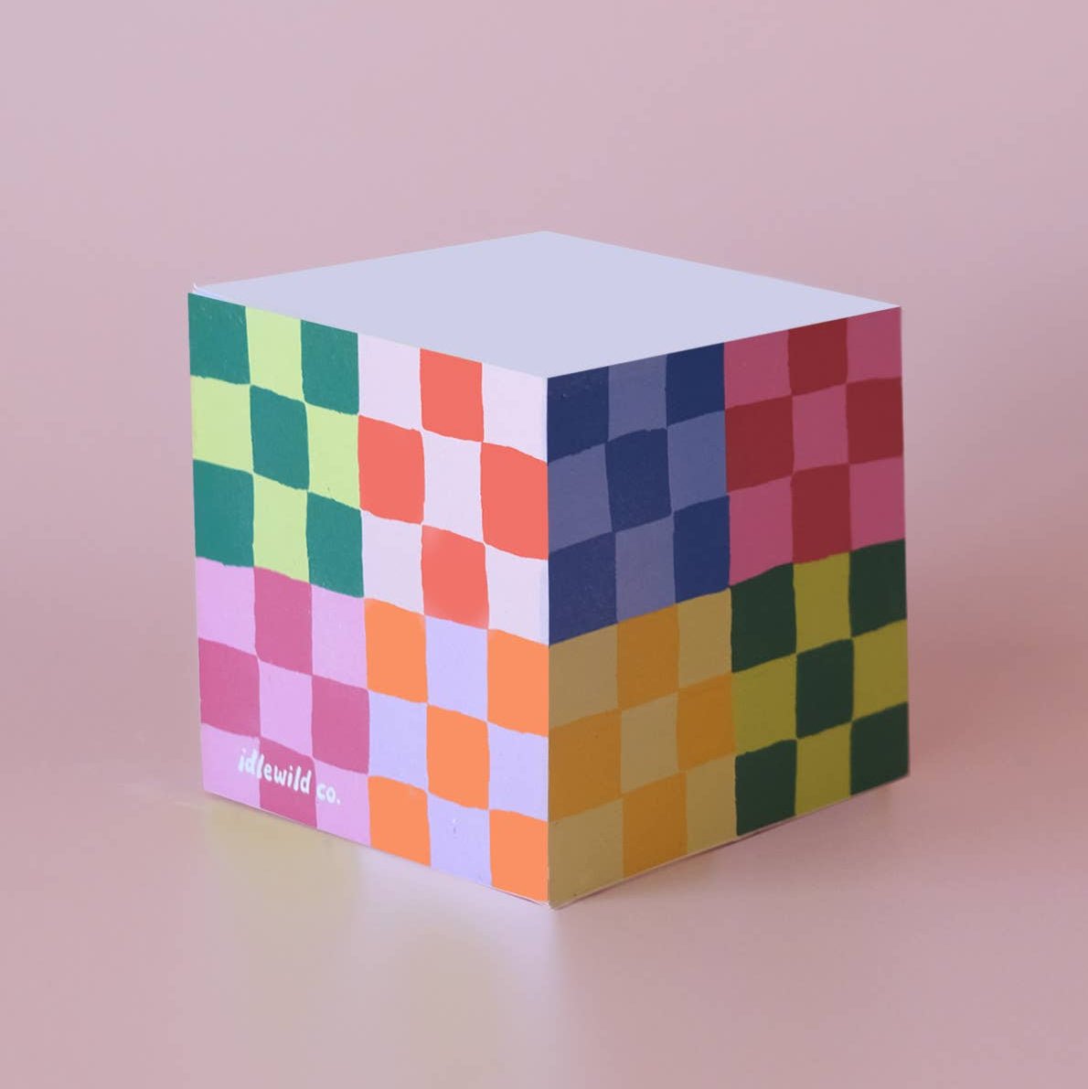 Rainbow Check Sticky Note Cube - DIGS
