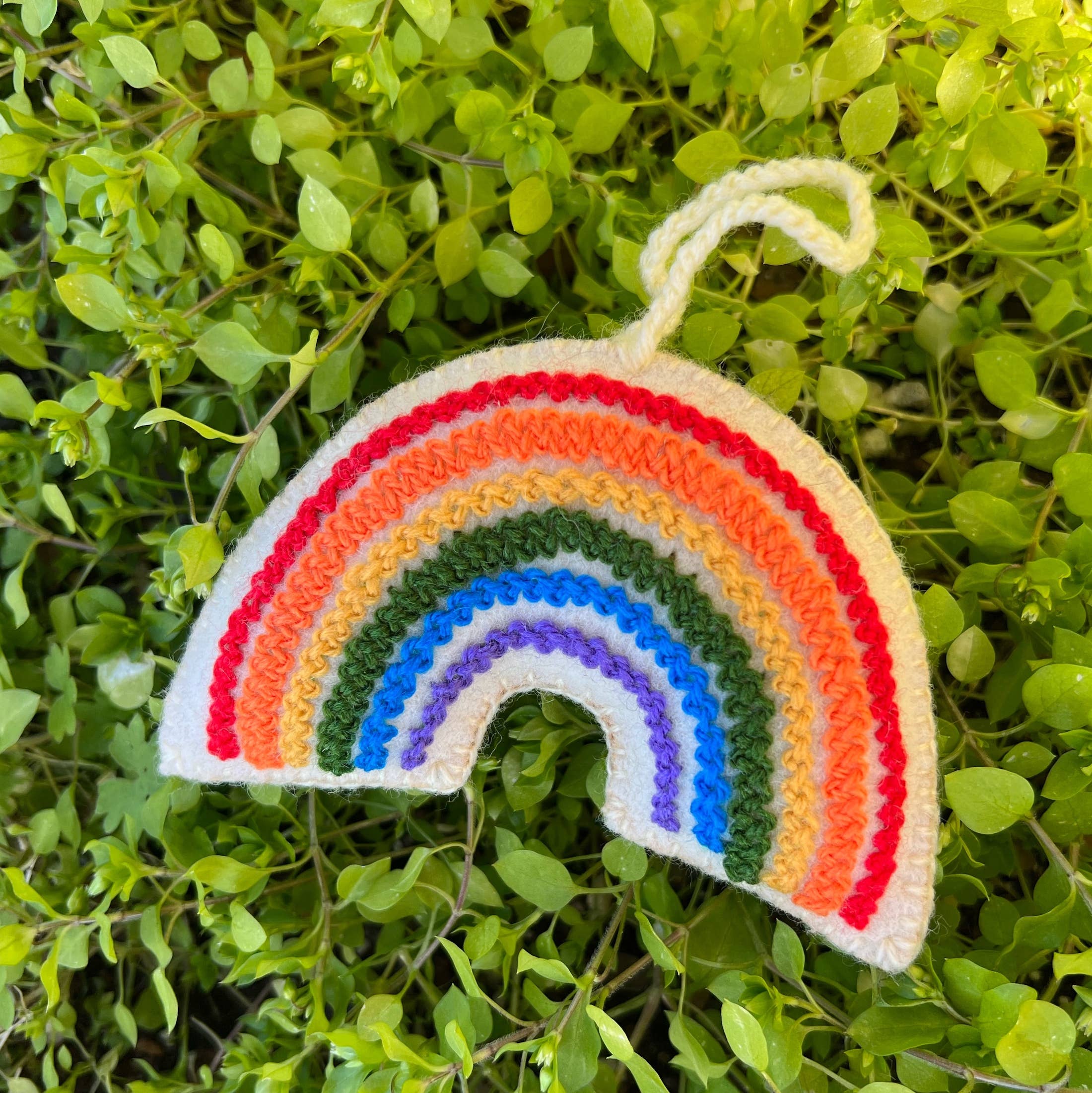 Rainbow Embroidered Wool Ornament - DIGS