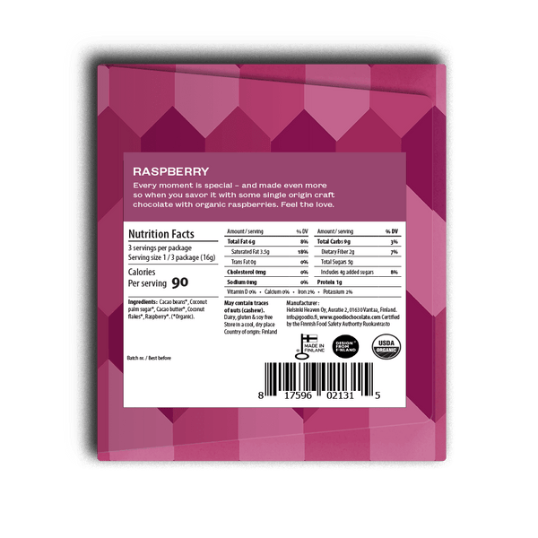 Raspberry 49% Chocolate Bar - DIGS