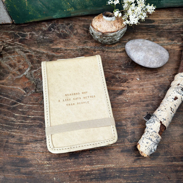 Reasons I Like Cats Honey Leather Journal - DIGS