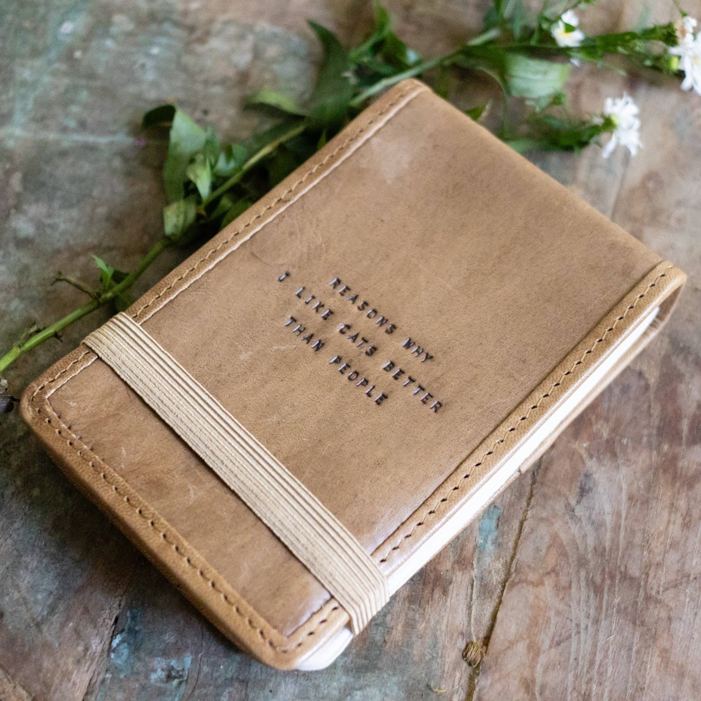 Reasons I Like Cats Leather Journal - DIGS