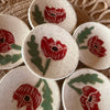 Red Poppy Sgraffito Tea Rest - DIGS