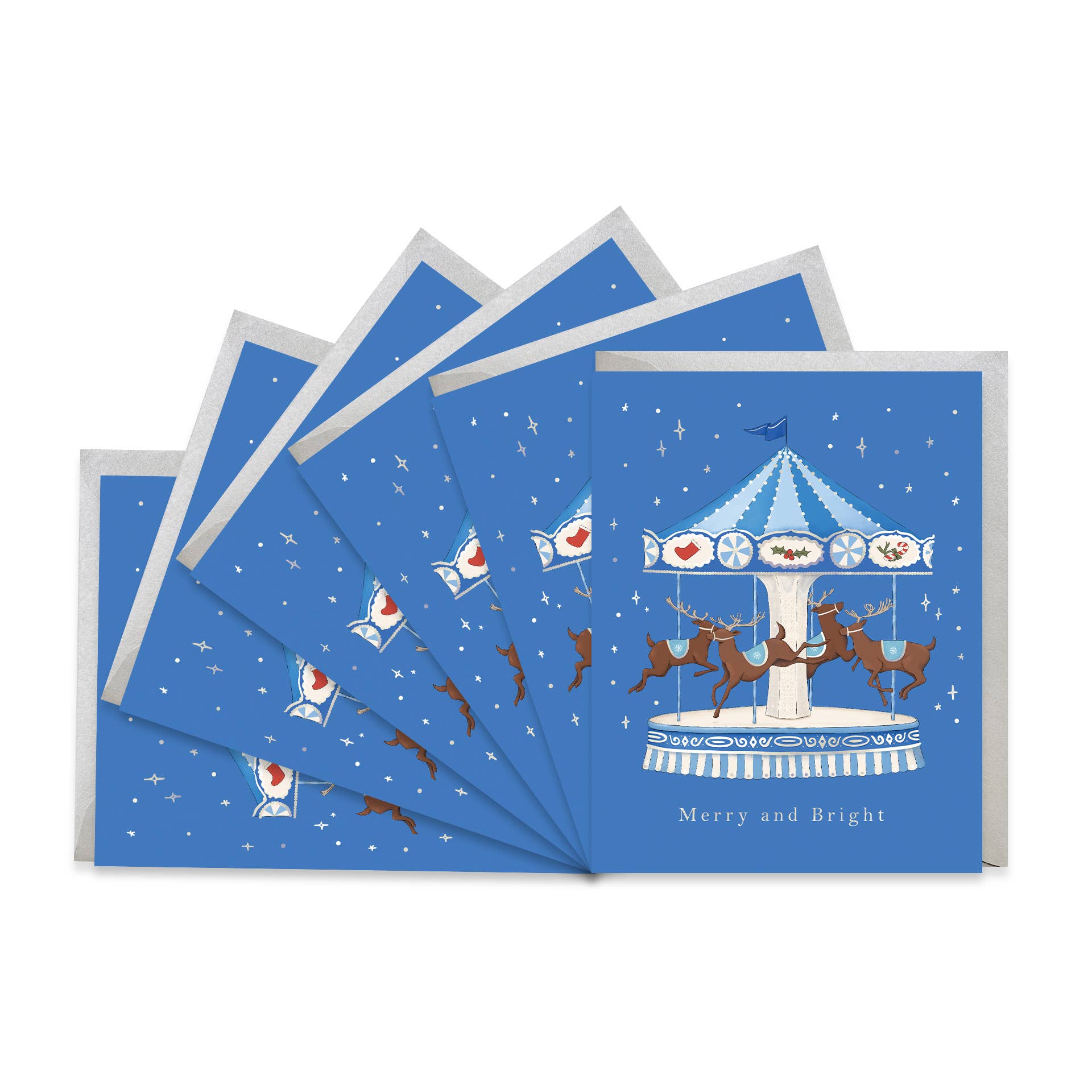 Reindeer Merry Go Round Boxed Holiday Cards - DIGS