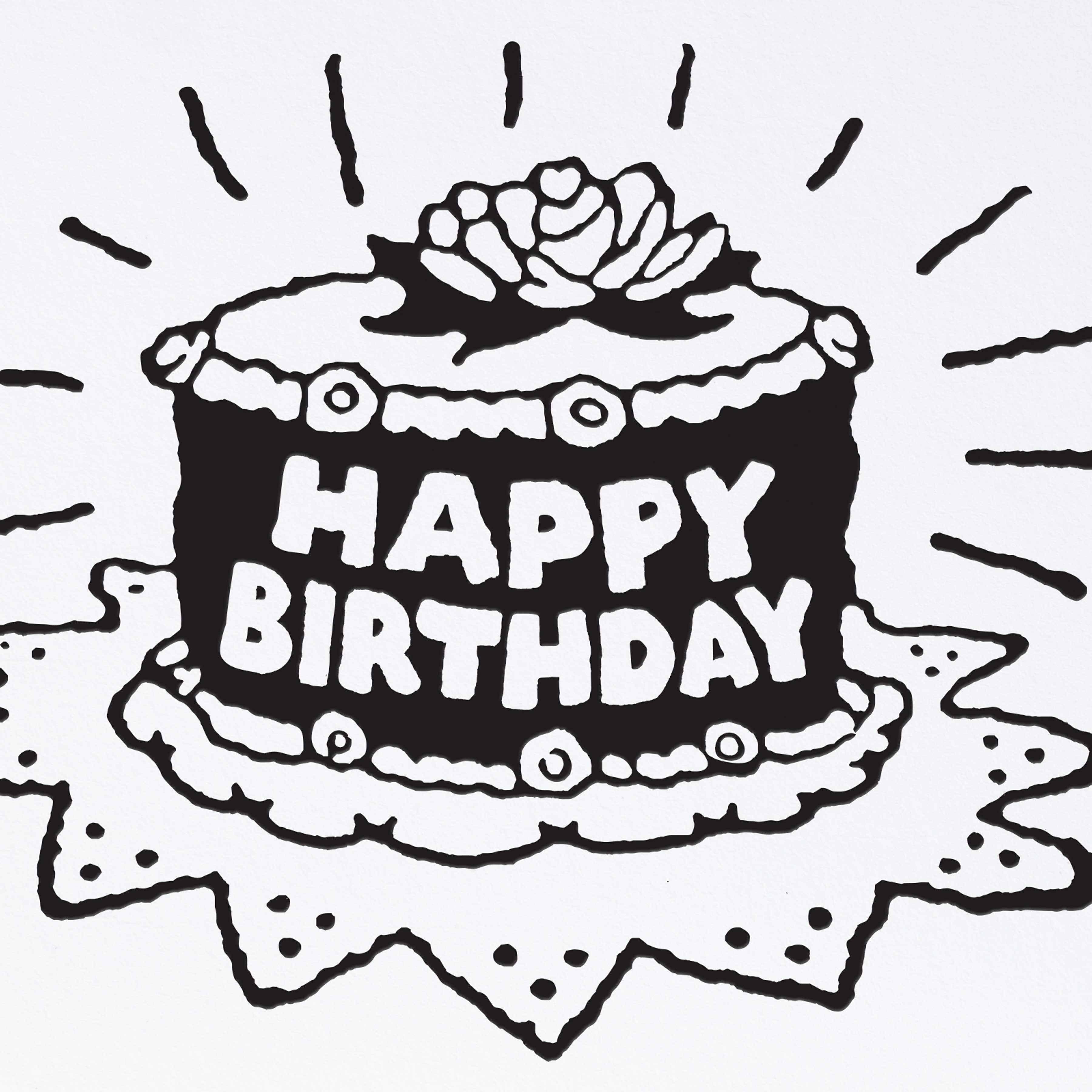 Retro Birthday Cake Card - DIGS