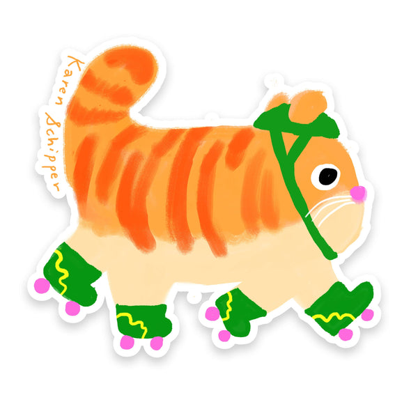 Roller Skate Cat Sticker - DIGS