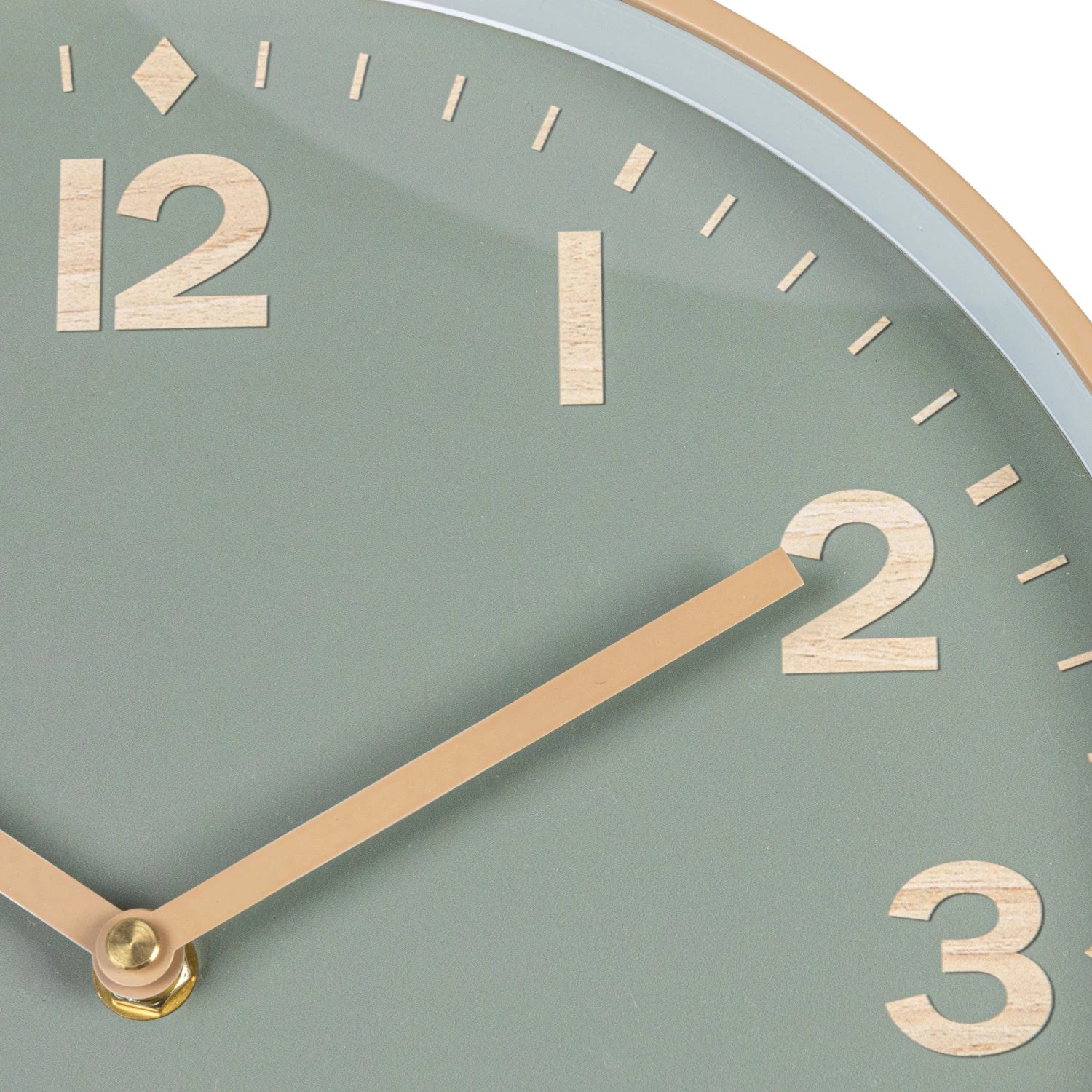 Round Green And Tan Wall Clock - DIGS