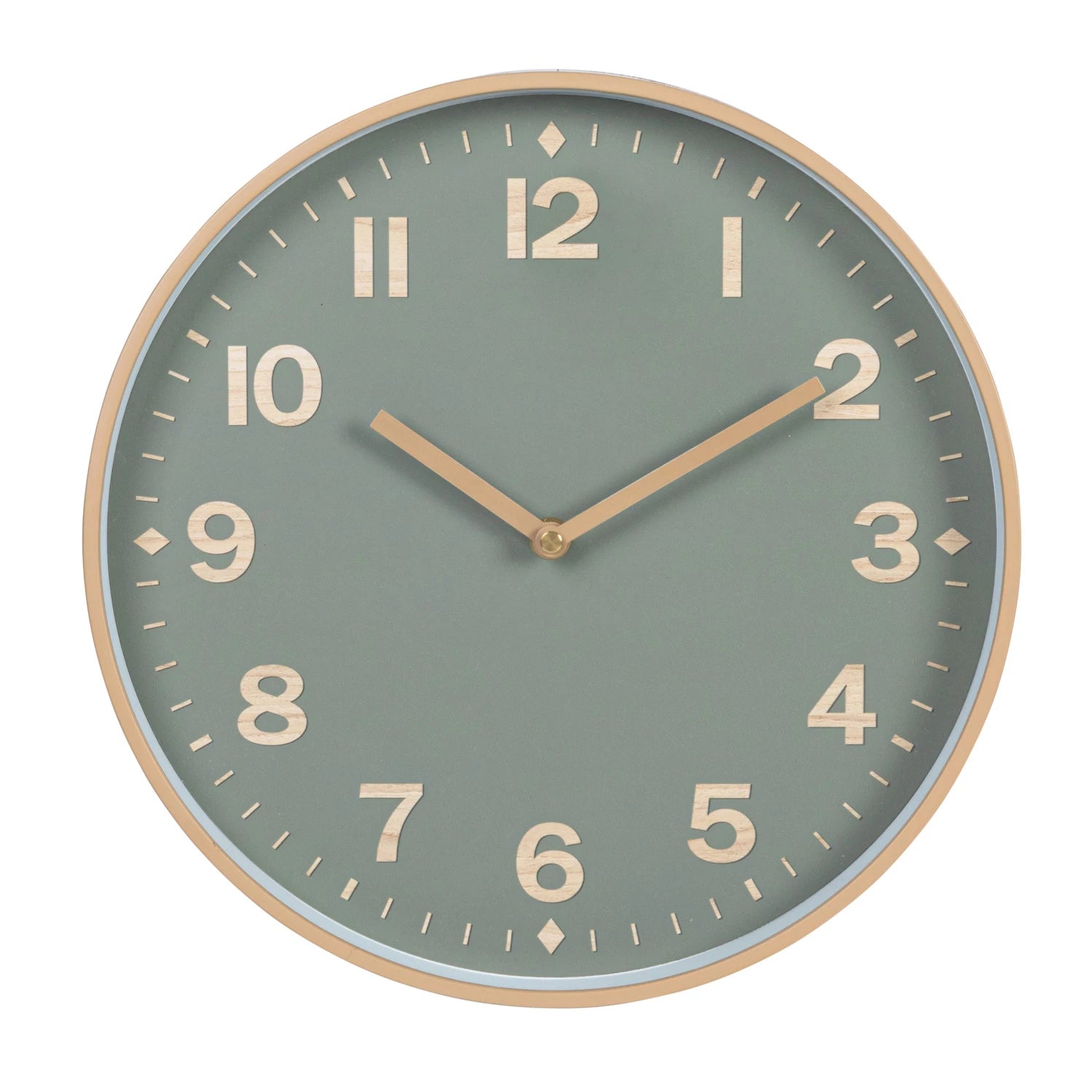 Round Green And Tan Wall Clock - DIGS