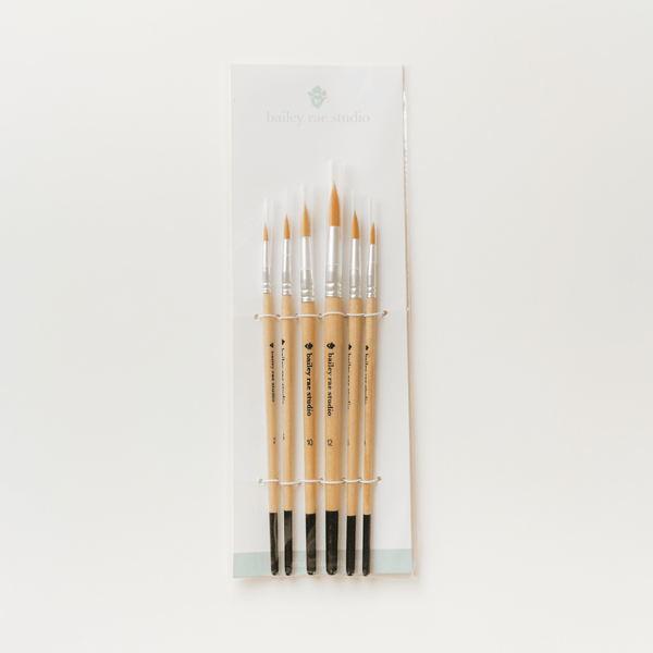 Round Tip Watercolor Brush Set - 6pc - DIGS