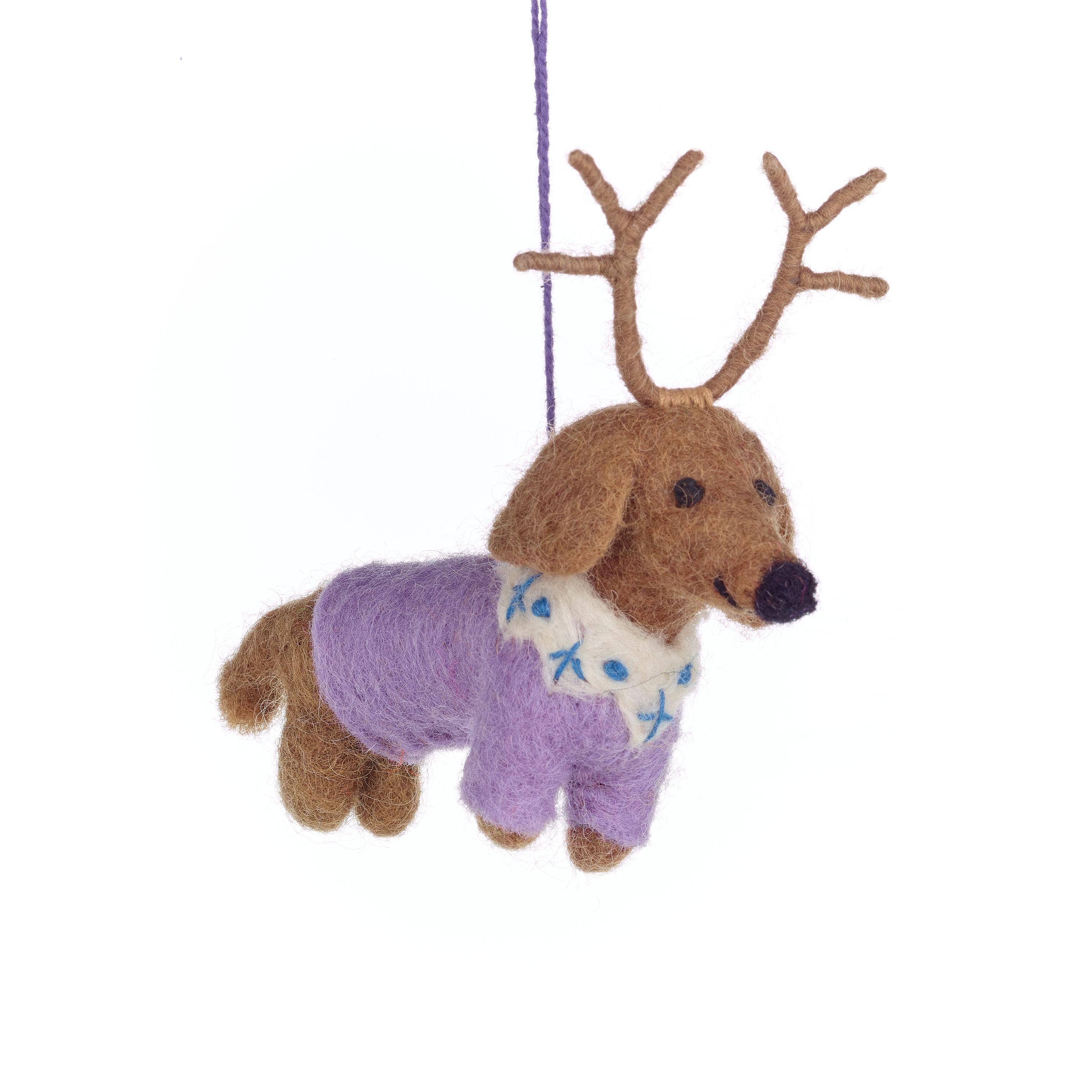 Rudy Dachshund Dog Felt Ornament - DIGS