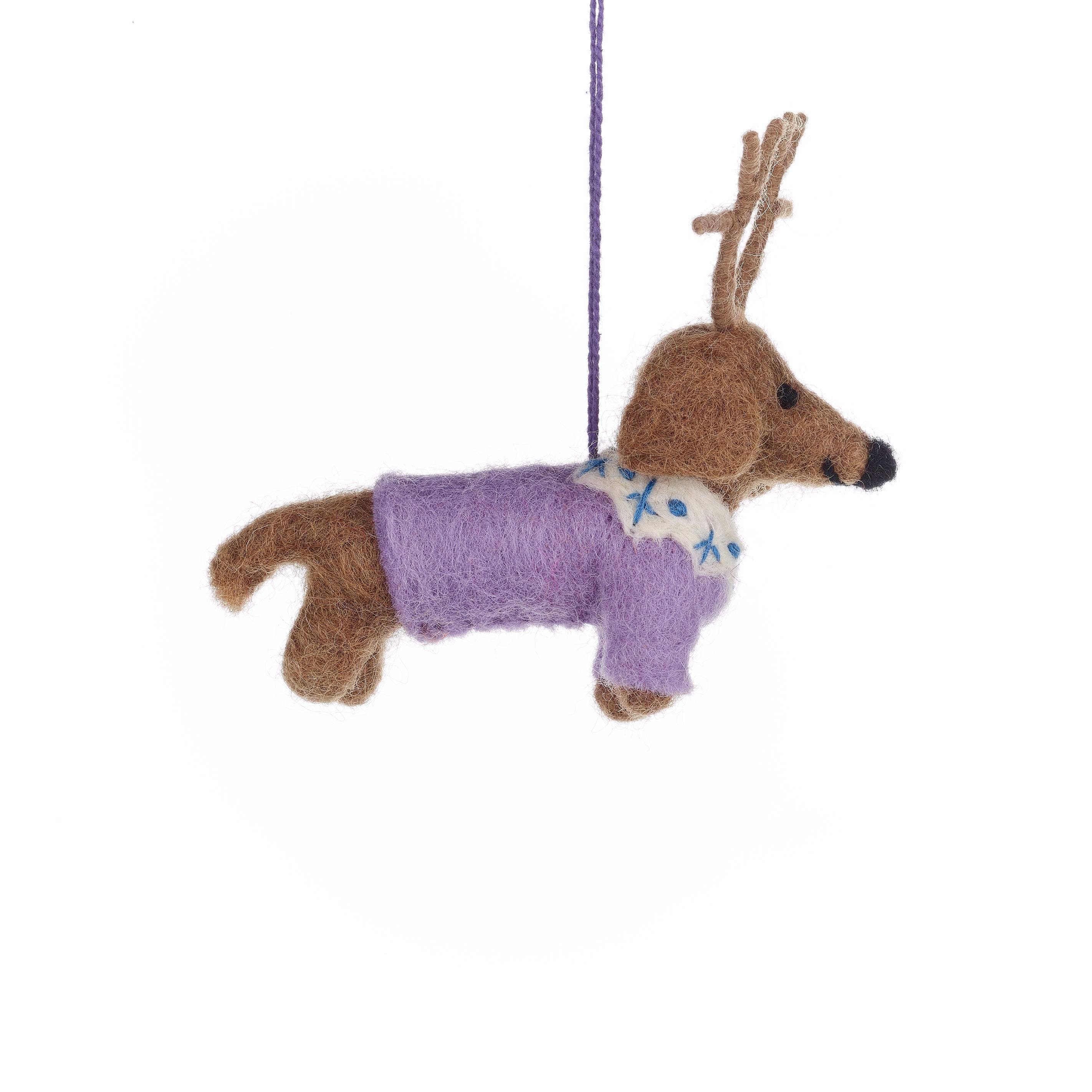 Rudy Dachshund Dog Felt Ornament - DIGS