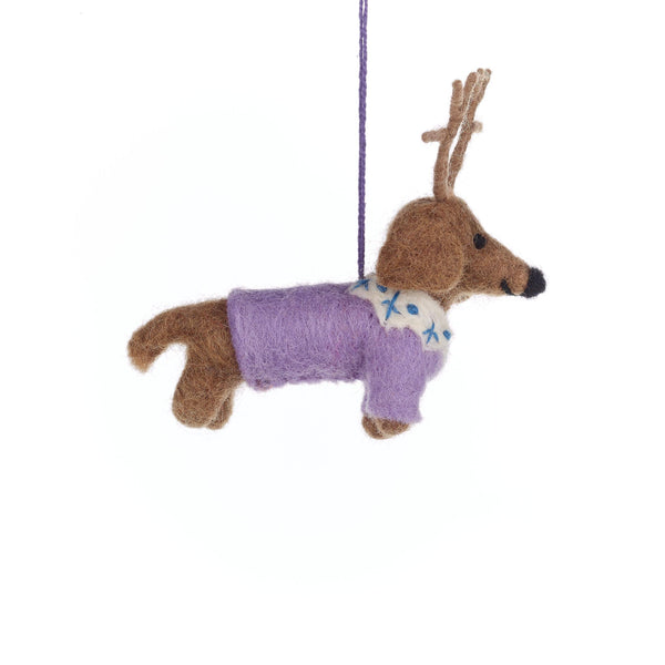 Rudy Dachshund Dog Felt Ornament - DIGS
