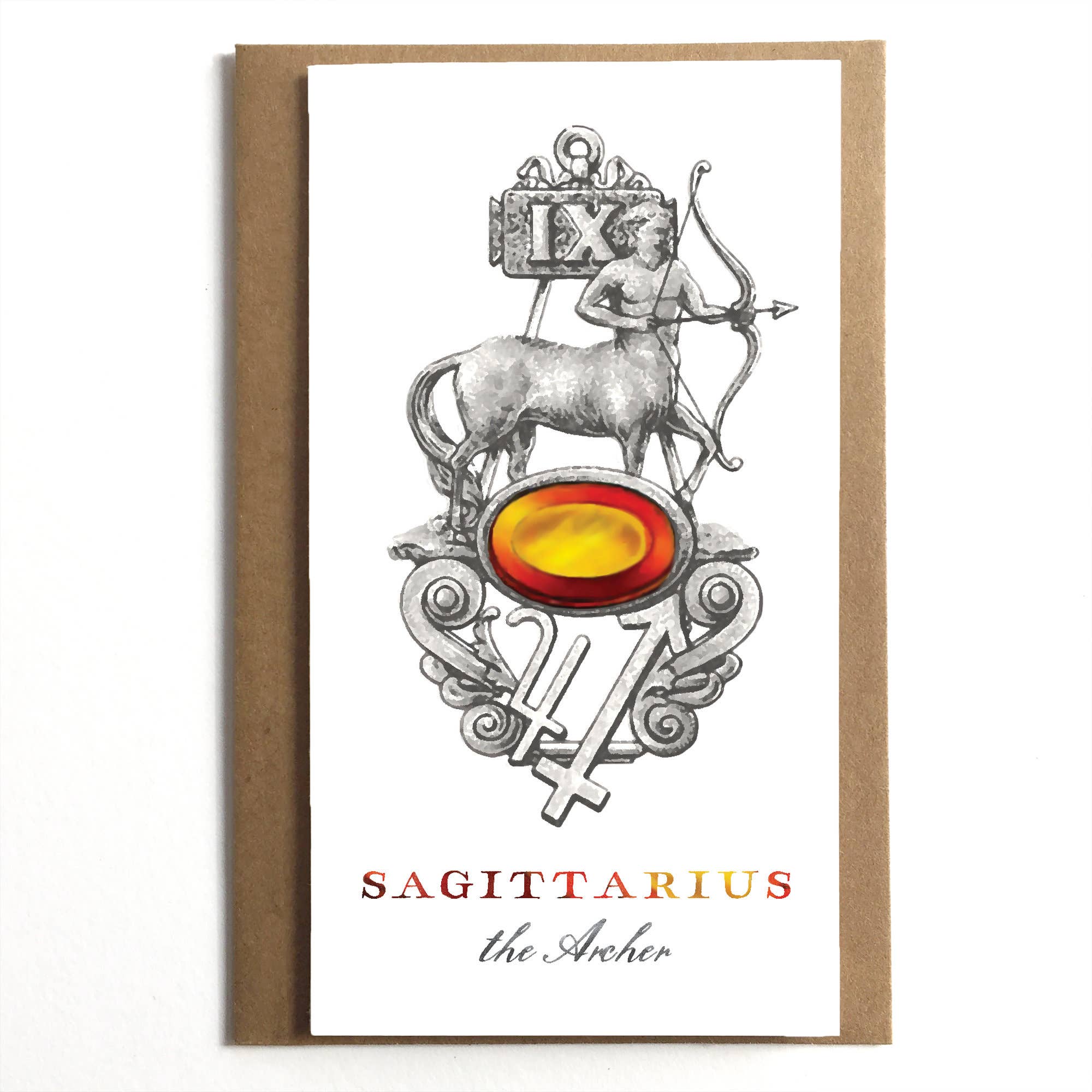 Sagittarius the Archer Zodiac Card - DIGS