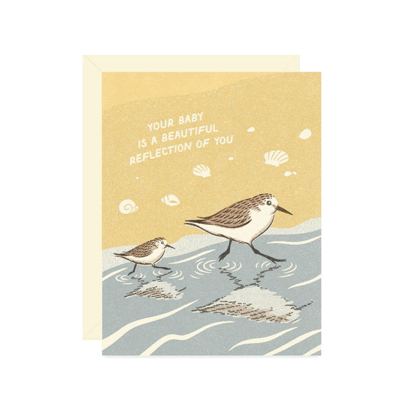 Sandpiper Reflection Baby Card - DIGS