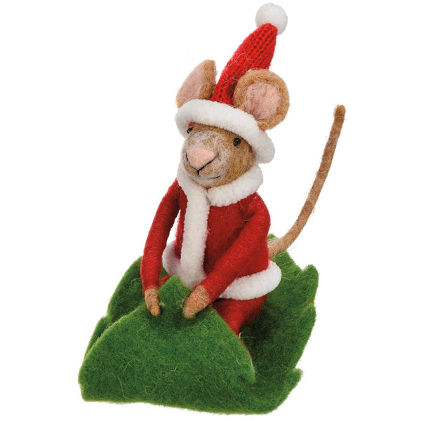 Santa Mouse Sledding Ornament - DIGS