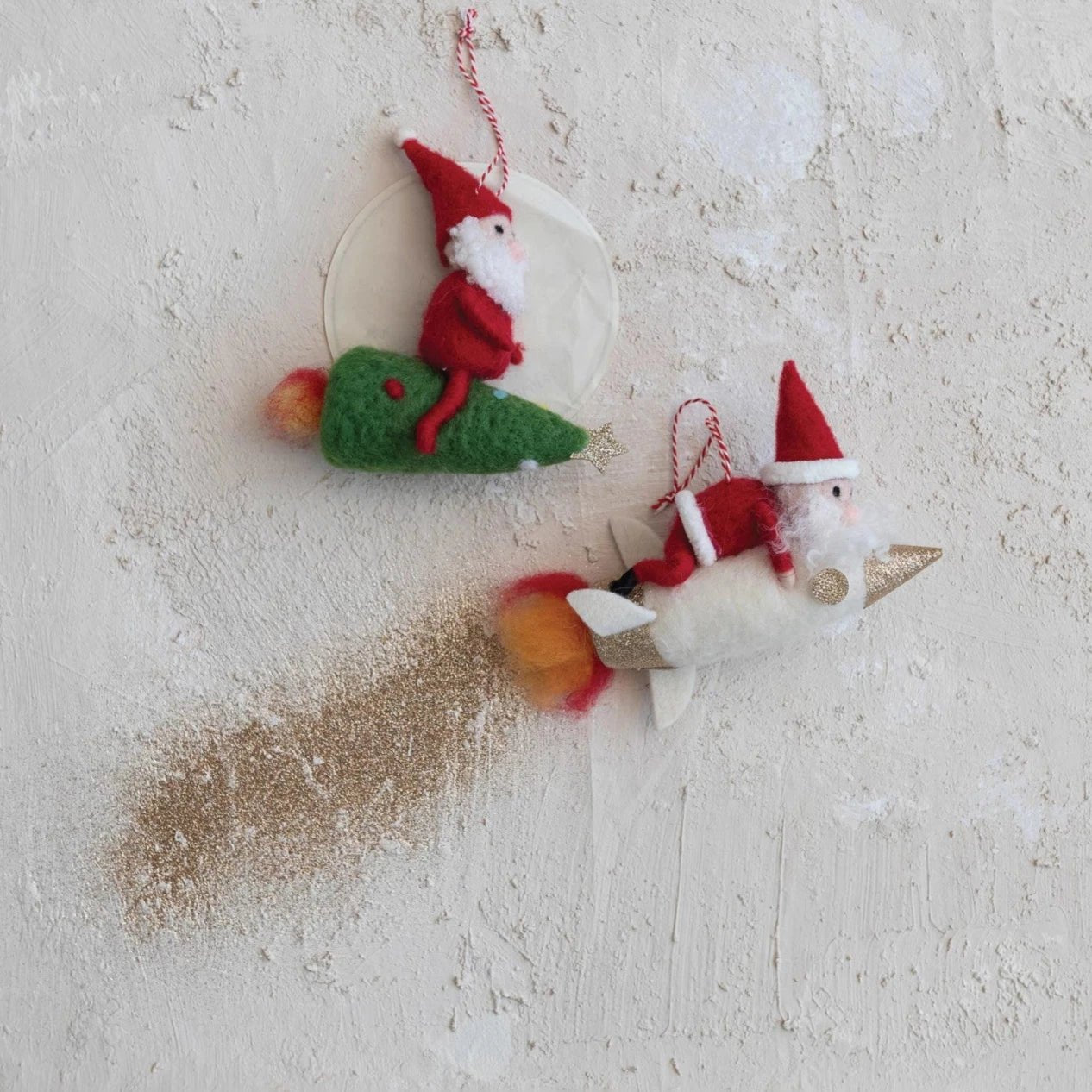Santa on Rocket/Tree Ornament - DIGS