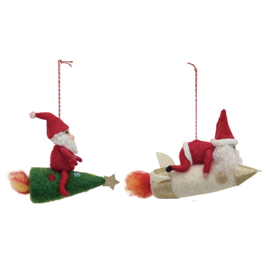 Santa on Rocket/Tree Ornament - DIGS