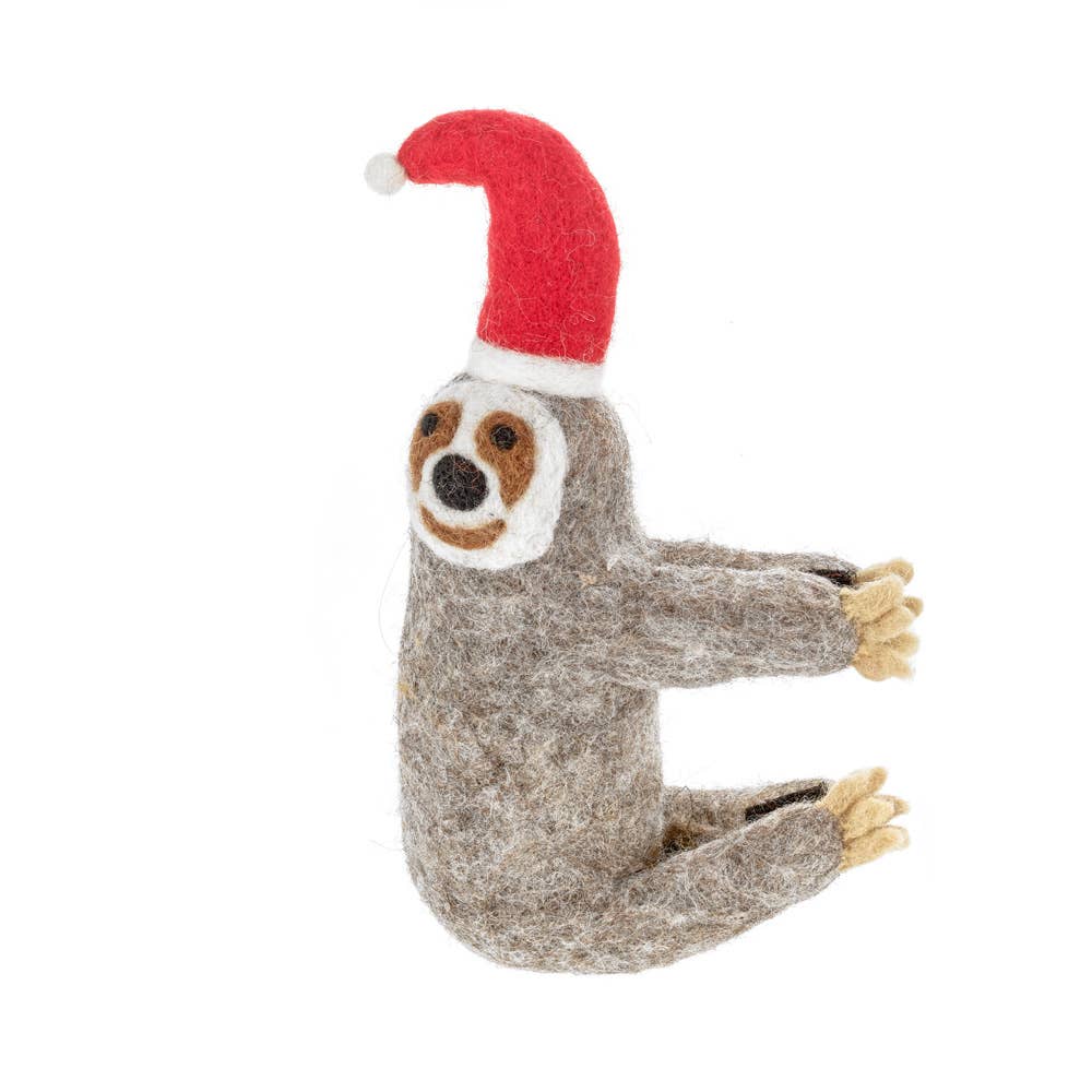 Santa Sloth Felt Tree Topper - DIGS