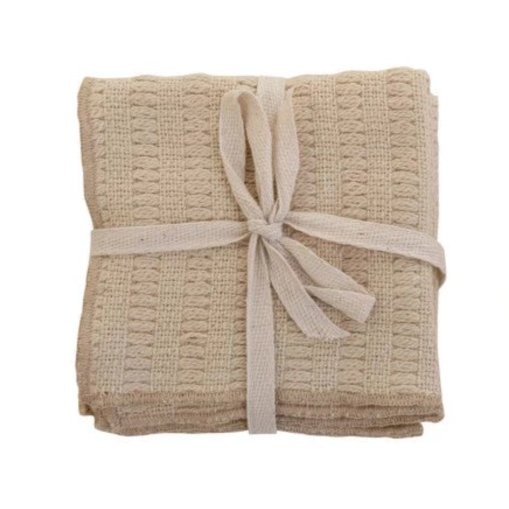 Woven Cotton Slub Dish Cloths set/3