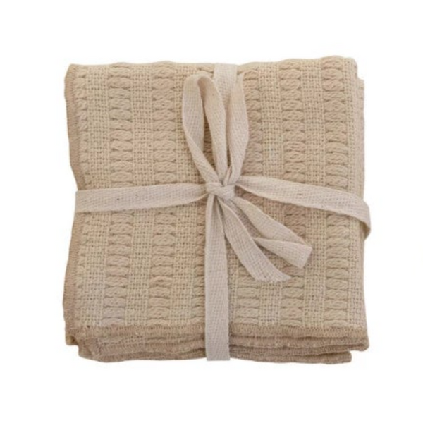 Woven Cotton Slub Dish Cloths set/3