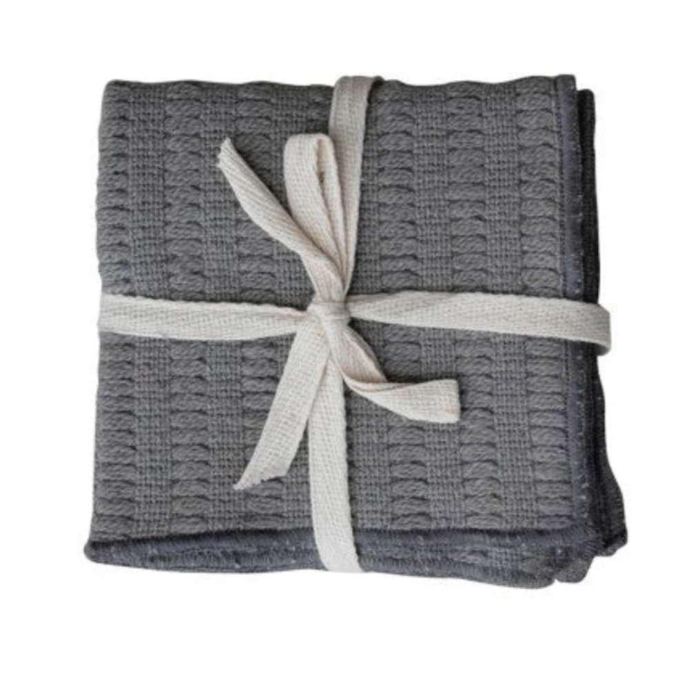 Woven Cotton Slub Dish Cloths set/3