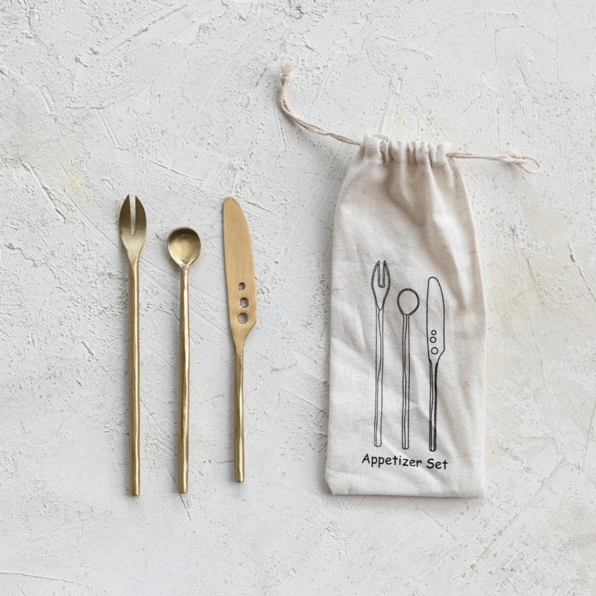 Brass Appetizer Cutlery Set