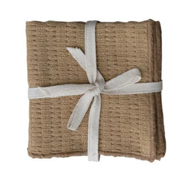 Woven Cotton Slub Dish Cloths set/3