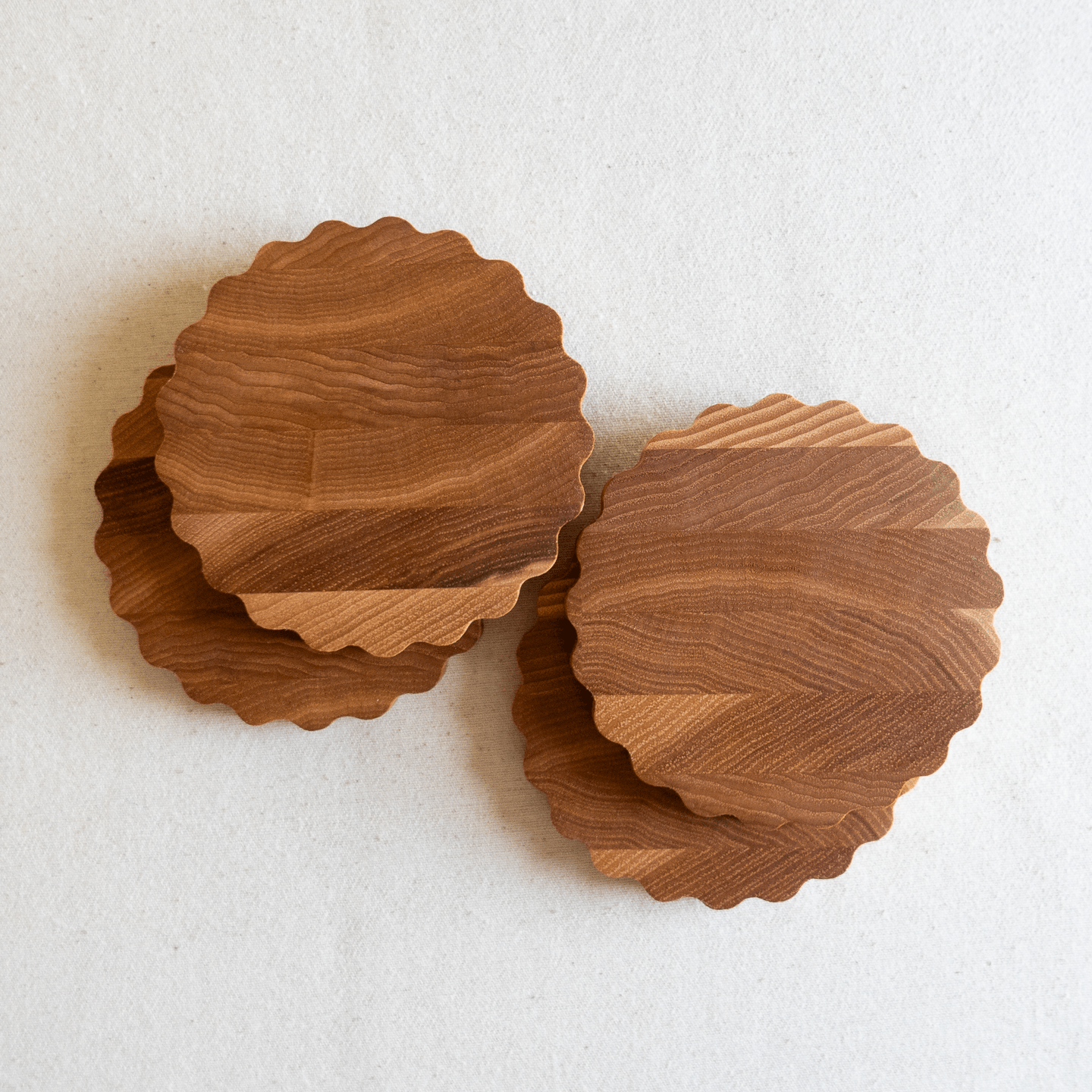 Scalloped Hardwood Coasters - DIGS