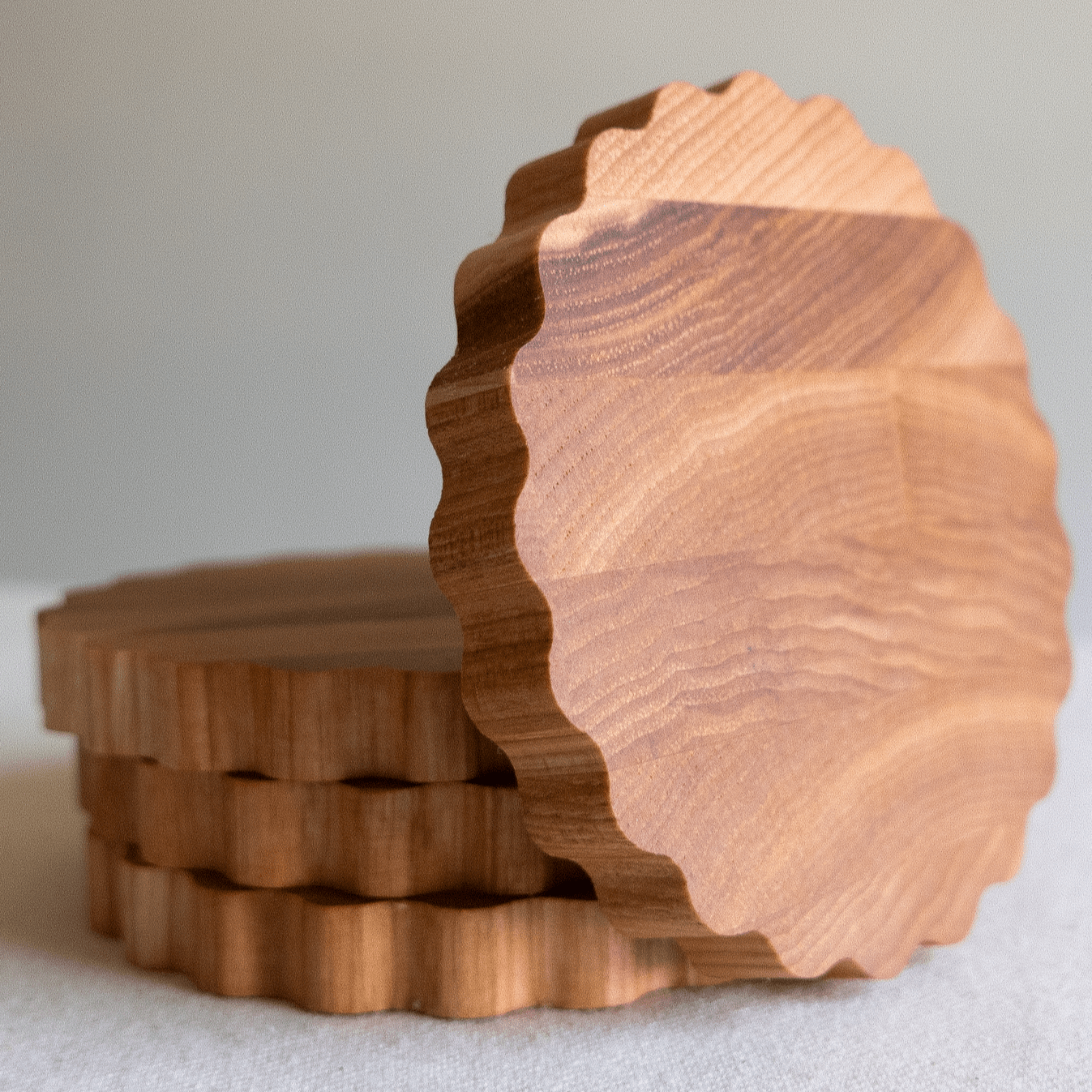 Scalloped Hardwood Coasters - DIGS