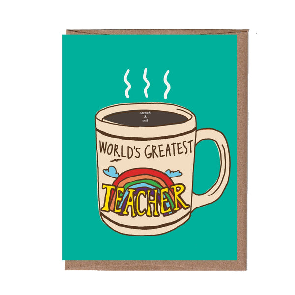 Scratch & Sniff Greatest Teacher Mug Card - DIGS