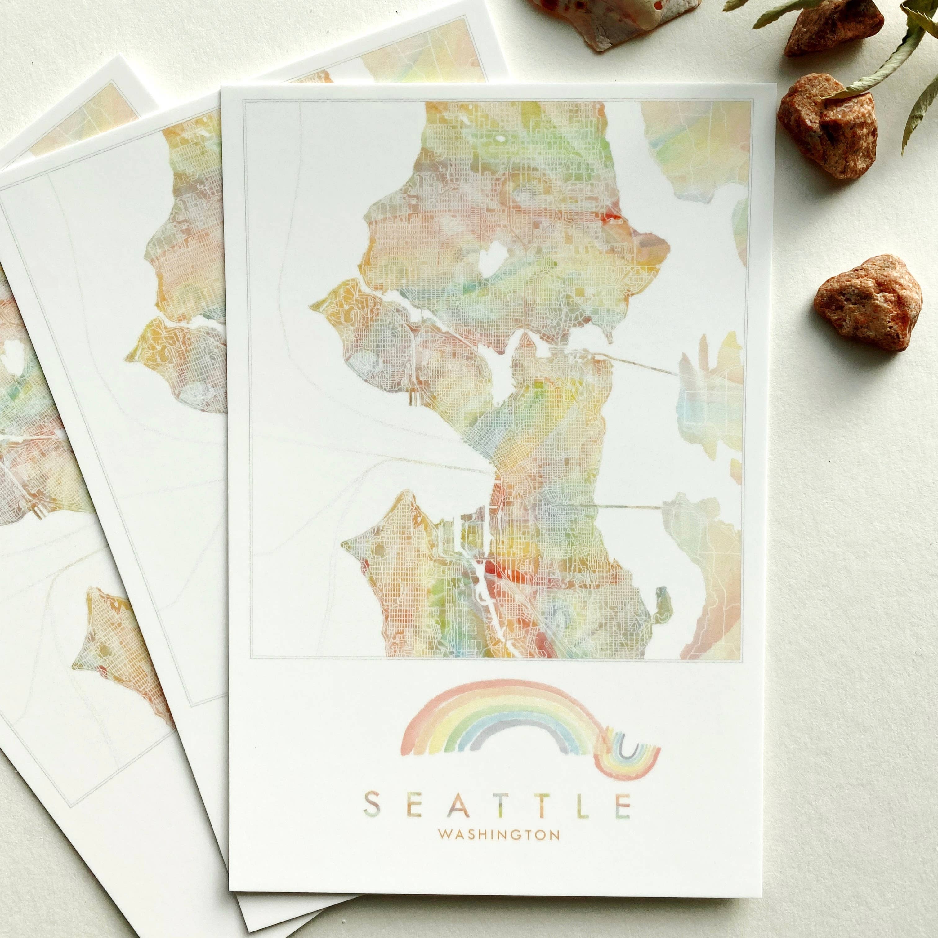 Seattle PRIDE Map Postcard - DIGS